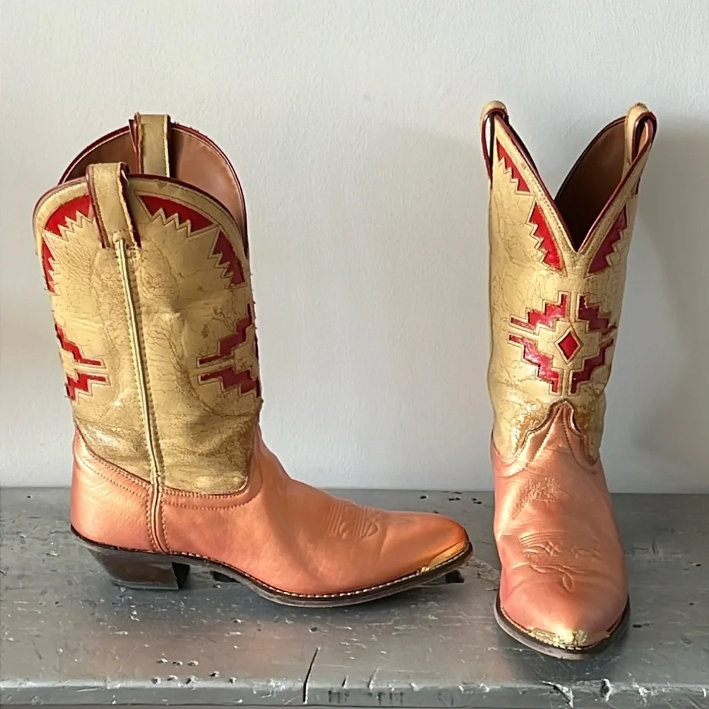 Vintage Cowboy Boots- Aztec Navajo Southwest - Picture 11 of 17